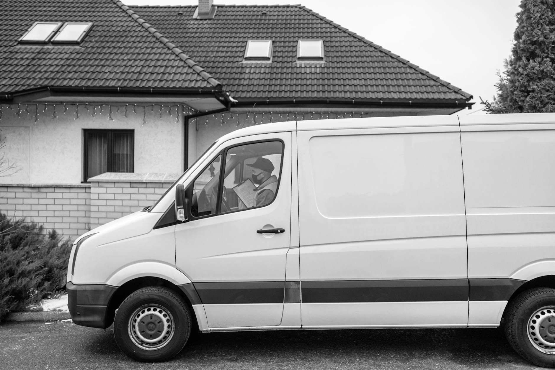 Mr. Plumber service van at a Kansas City job site