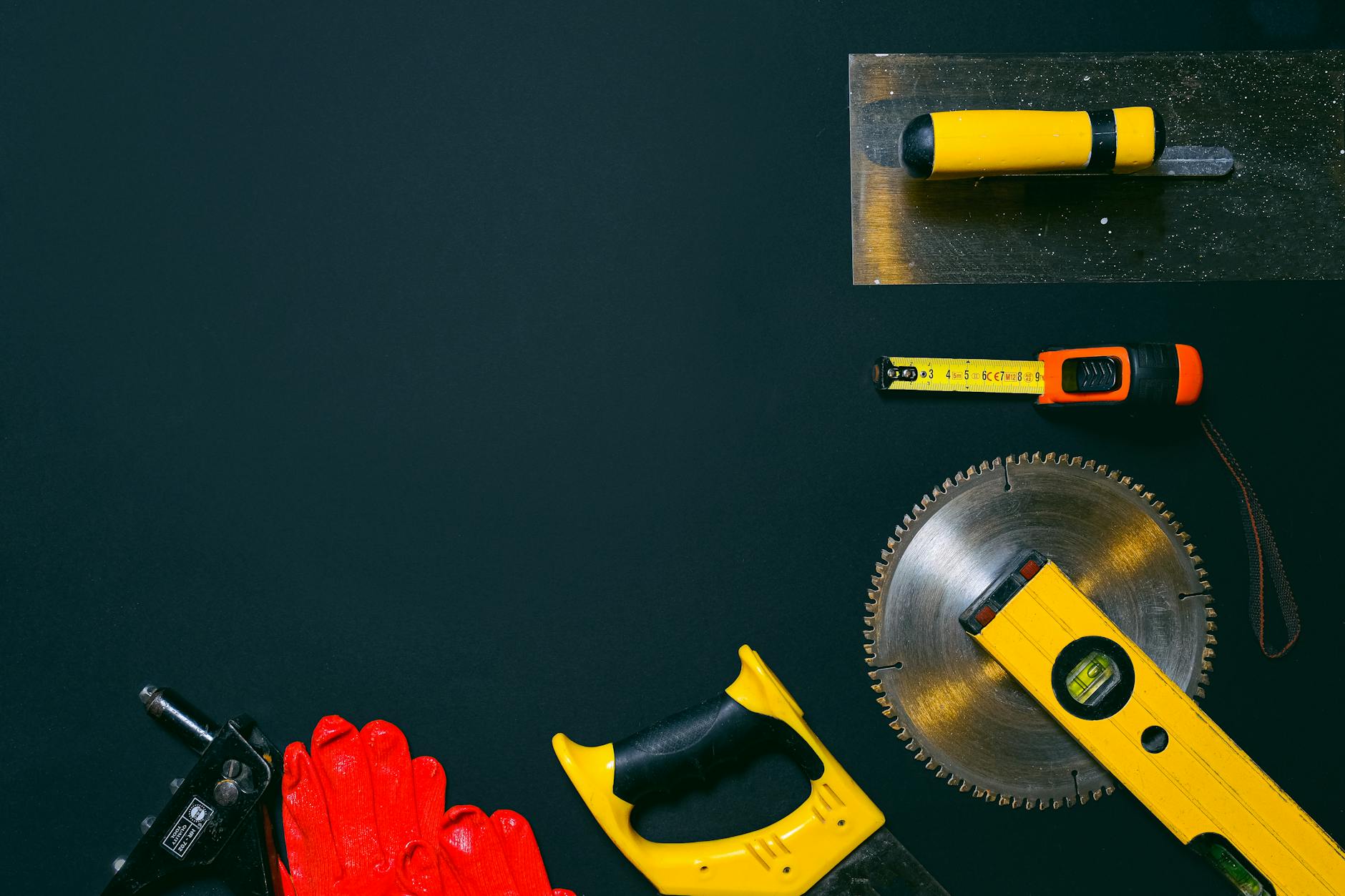 Plumbing tools laid flat